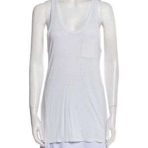 Alexander Wang scoop neck top with racer Y back white with pocket